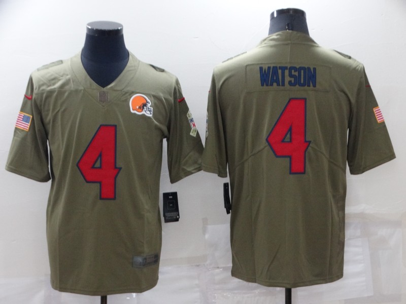 Men's Cleveland Browns Deshaun Watson #4 Olive Jersey